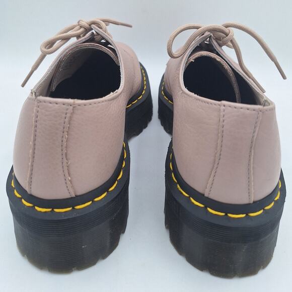 Dr Martens 31167 Quad II Taupe Leather Oxford Platform Shoes US Men 9 Women 10 - Picture 5 of 16